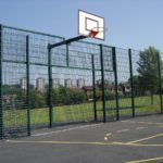 Recessed Goal with Basketball Over Panel