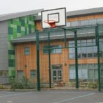 Recessed Goal with Basketball Over Panel