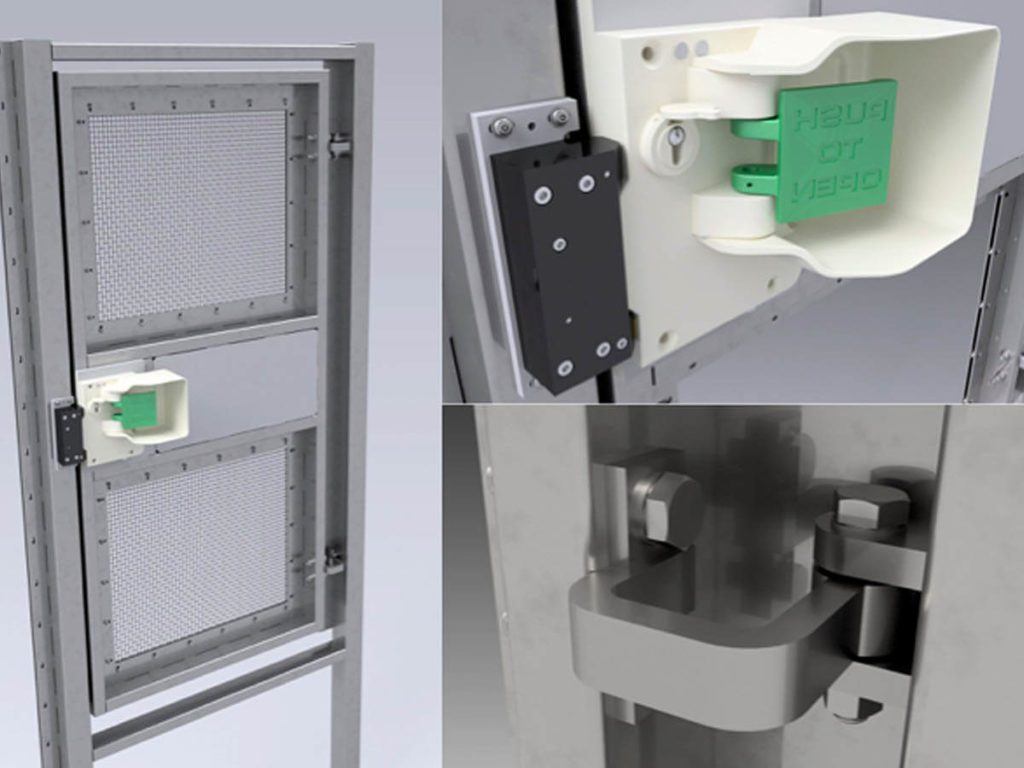 3D design of ArmaWeave gate panic lock